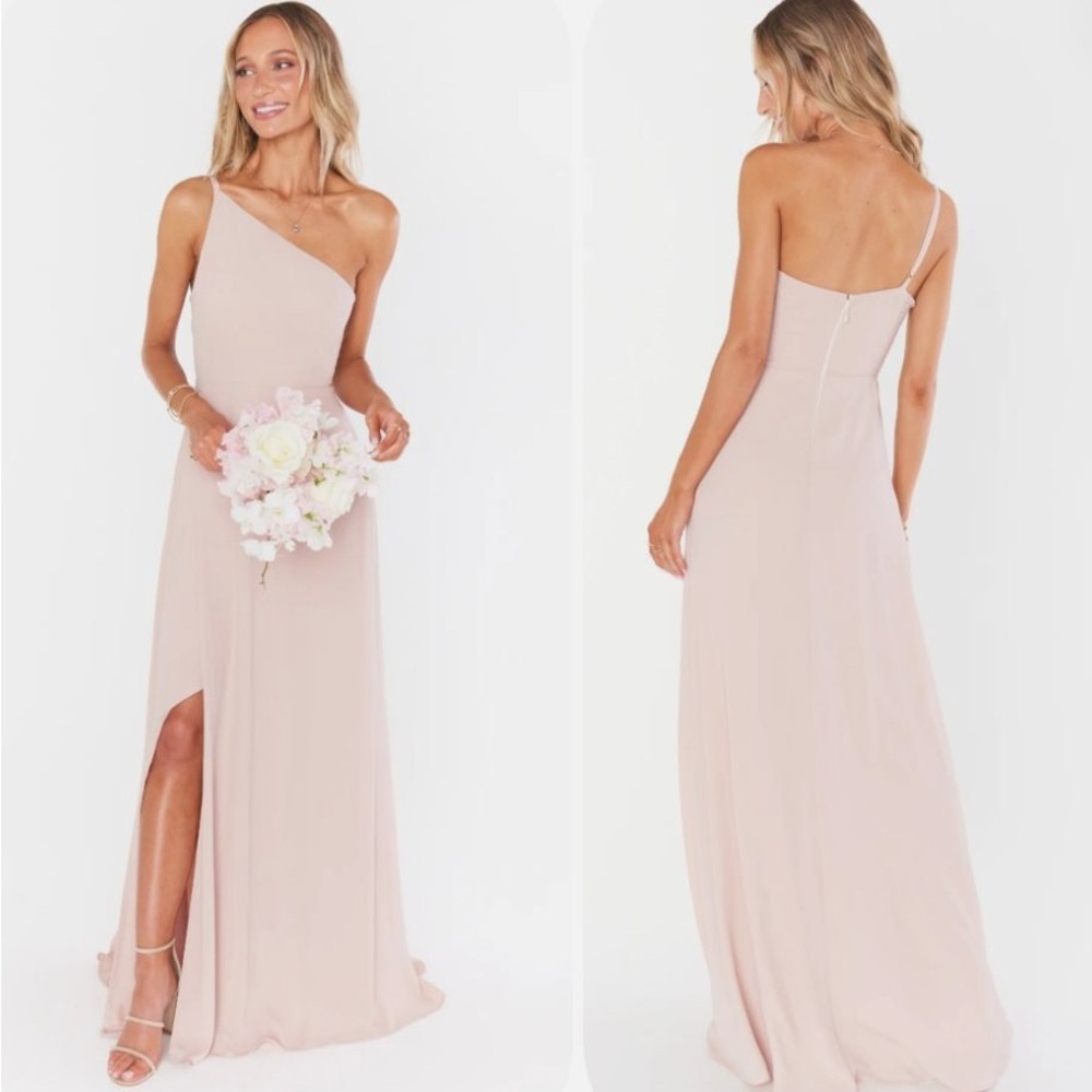 Show Me Your Mumu Shannon One Shoulder Dress In Dusty Blush Sz L
